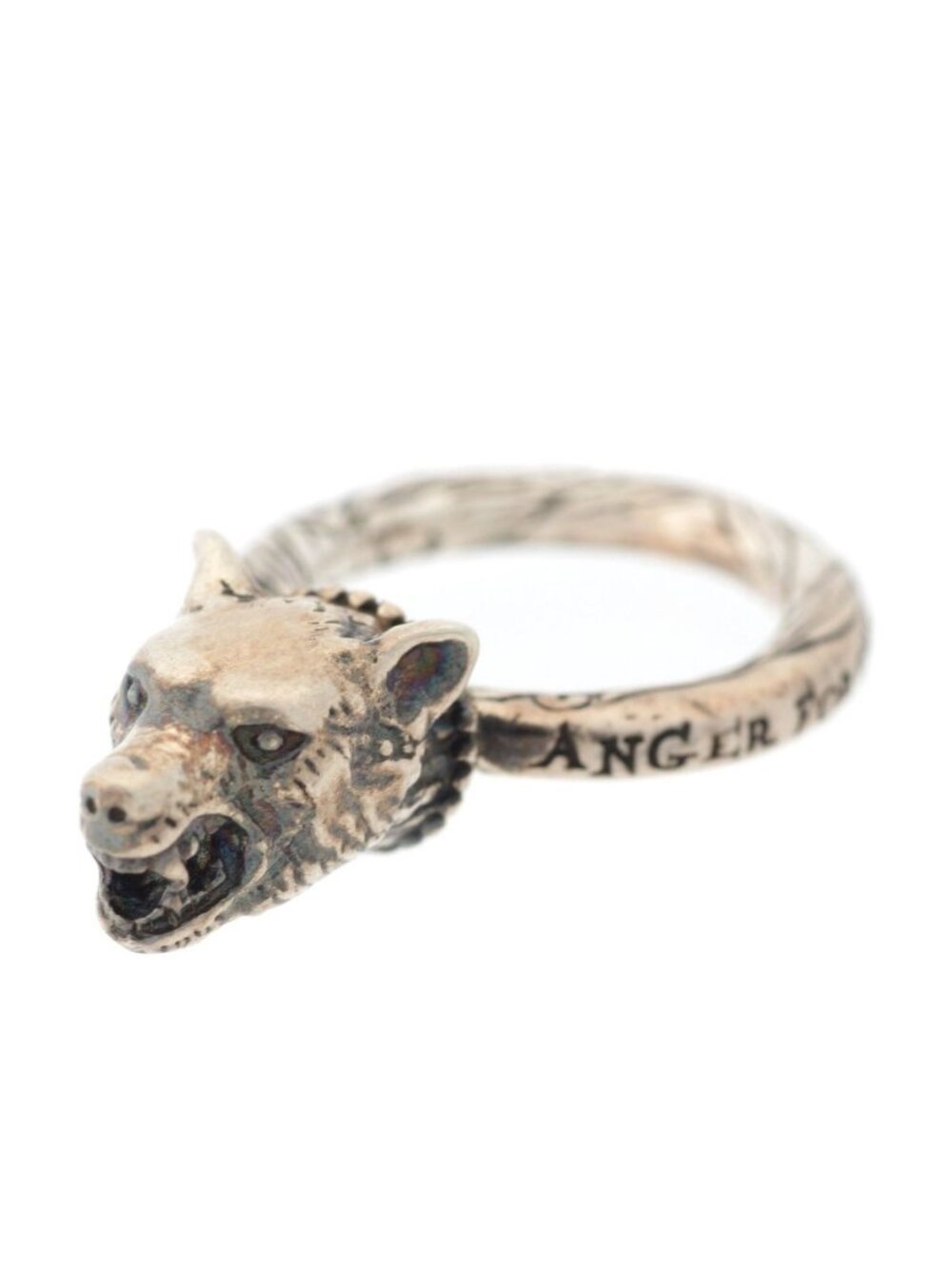 Gucci Anga Forest Wolf Head 925 Sterling Silver Ring